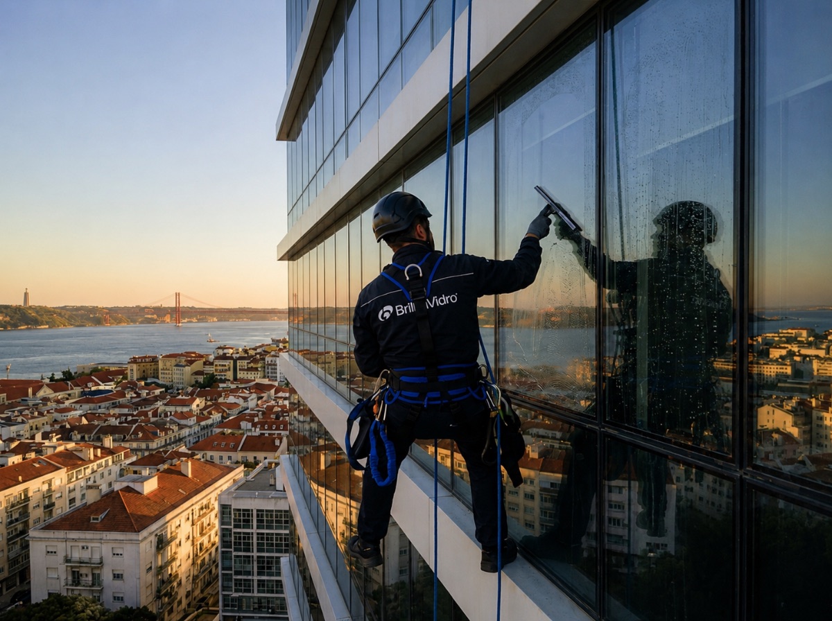 Limpeza de Vidros com Rappel pela BrilhaVidro em Lisboa e Setúbal